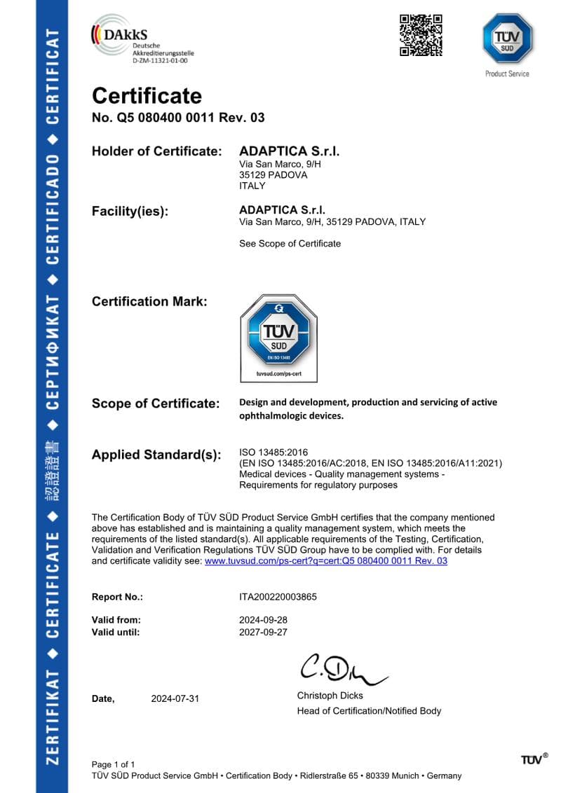 ISO 13485 Certificate