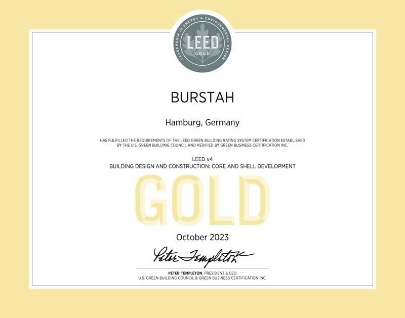 LEED Gold Certificate: Hamburg