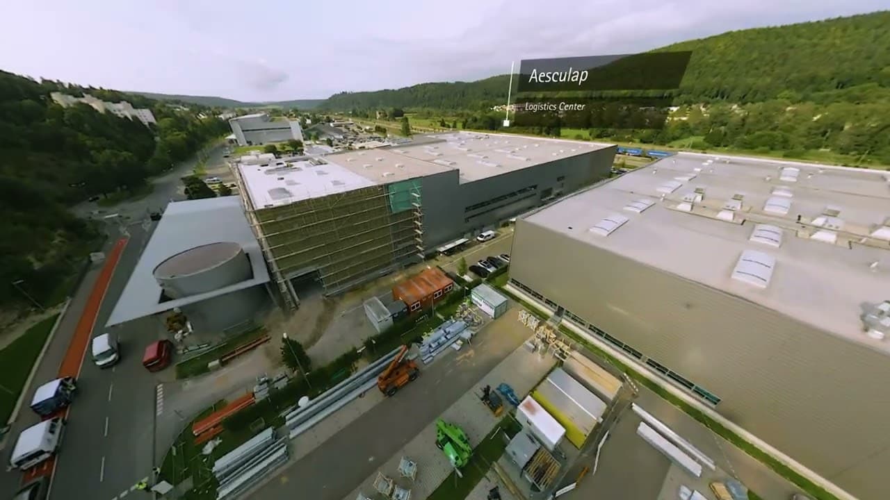 Aerial view of the Aesculap manufacturing site, Tuttlingen