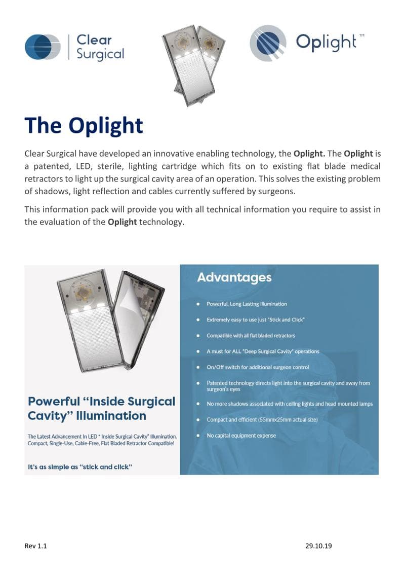 Oplight Technical Information Sheet Spec Sheet