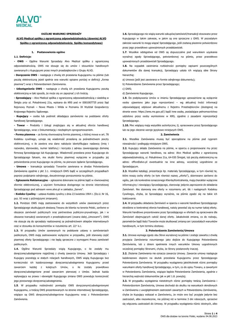 General Terms of Sale Terms & Conditions
