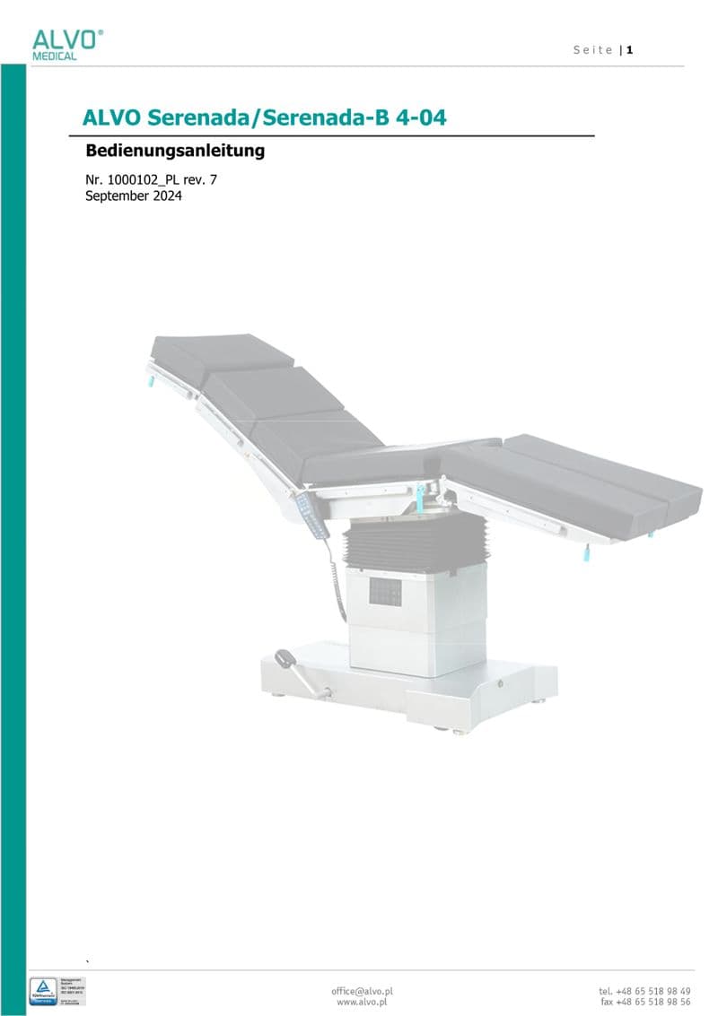 ALVO Rapsodia Operator Manual