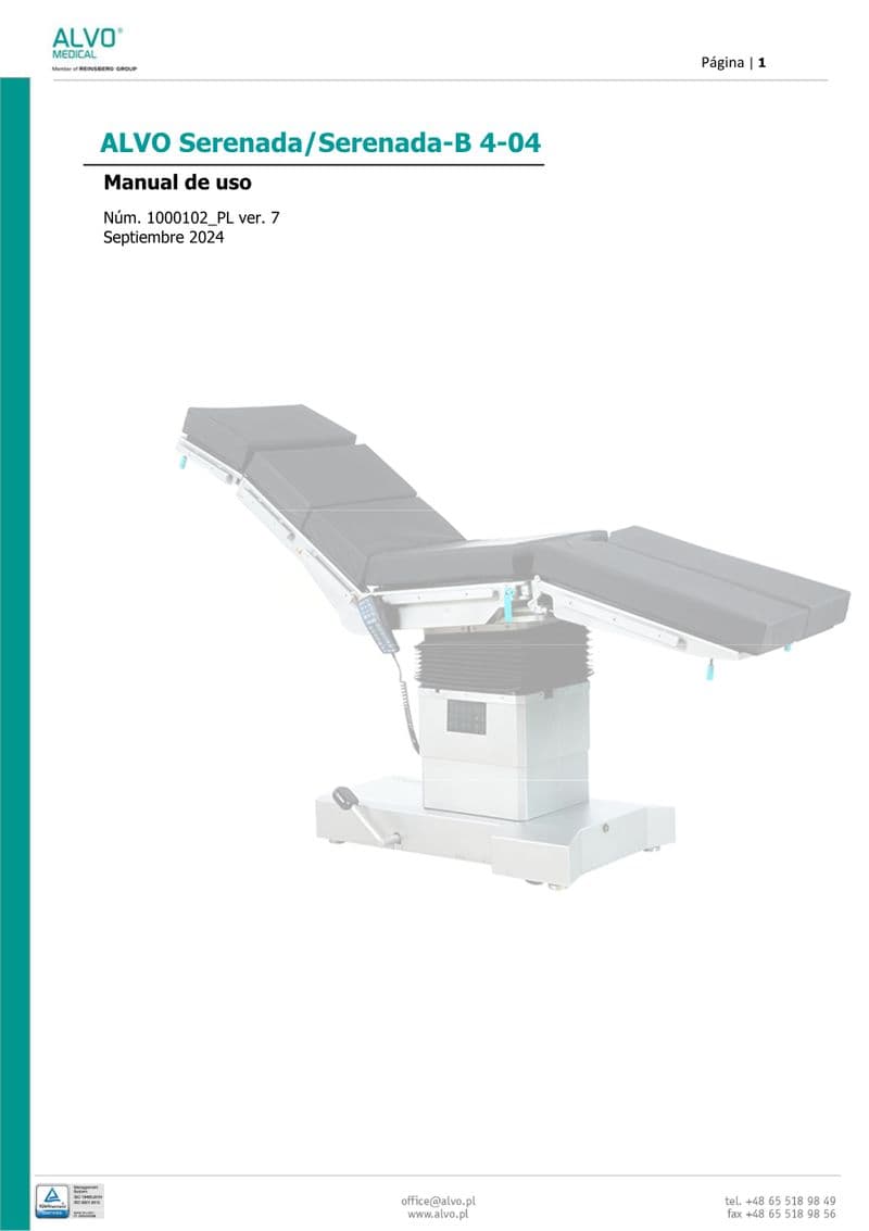 ALVO Serenada Operator Manual