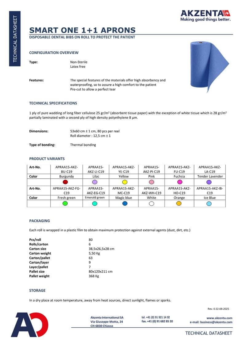 Akzenta 2+1 Aprons Spec Sheet