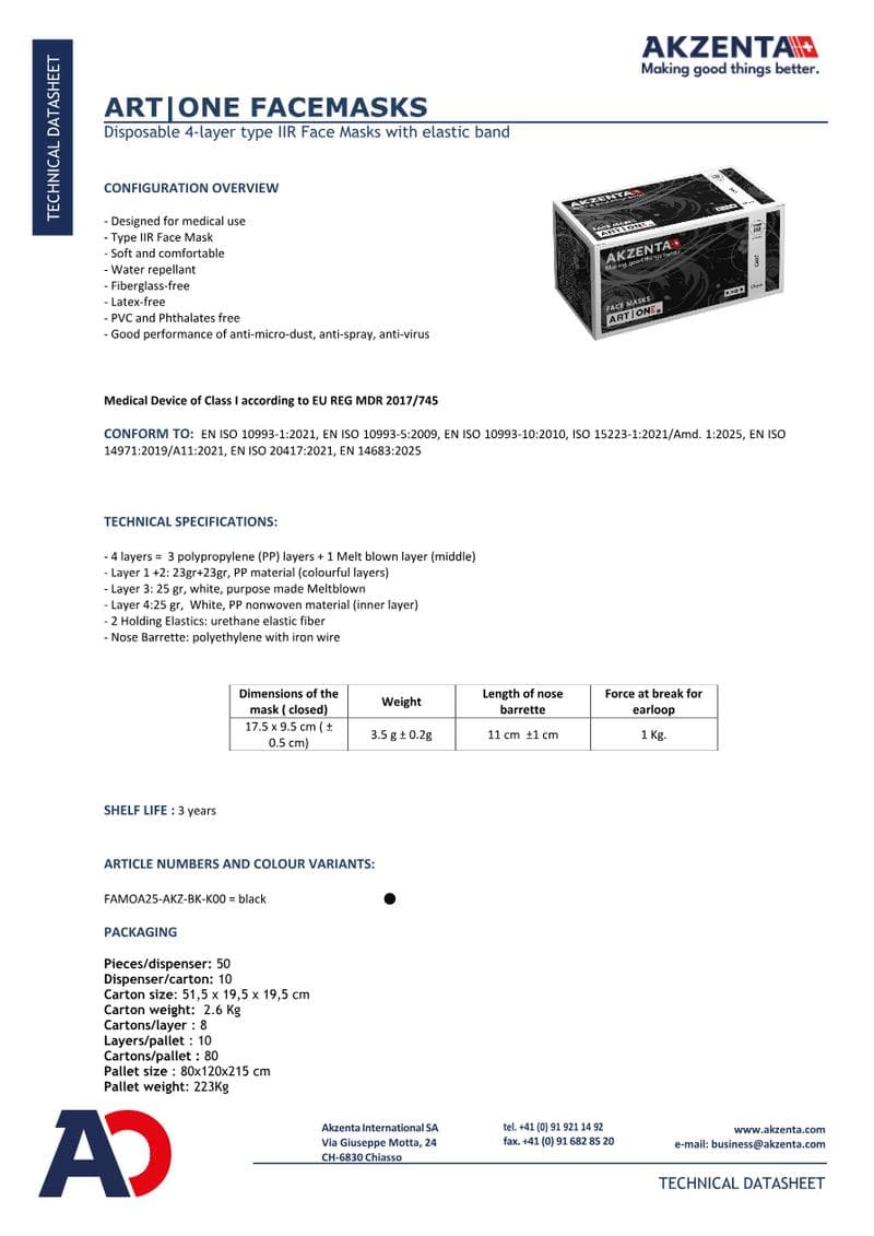 Cool Breath Face Mask Spec Sheet