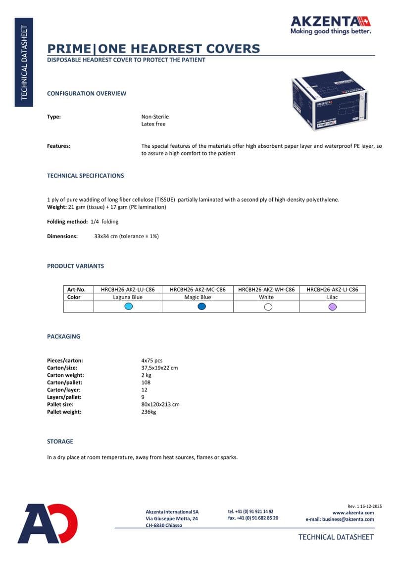 Akzenta International SA Spec Sheet