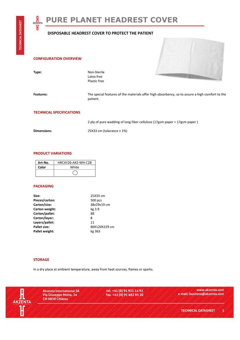 Akzenta International SA Spec Sheet