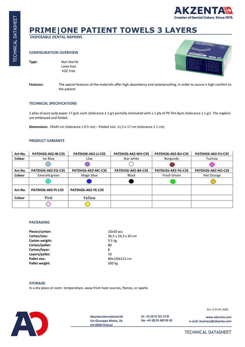 Happy Feet Patient Towels Spec Sheet
