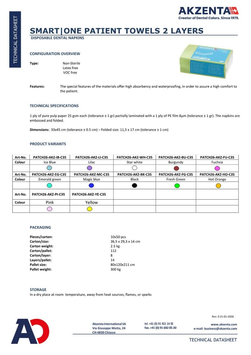 Happy Feet Patient Towels Spec Sheet