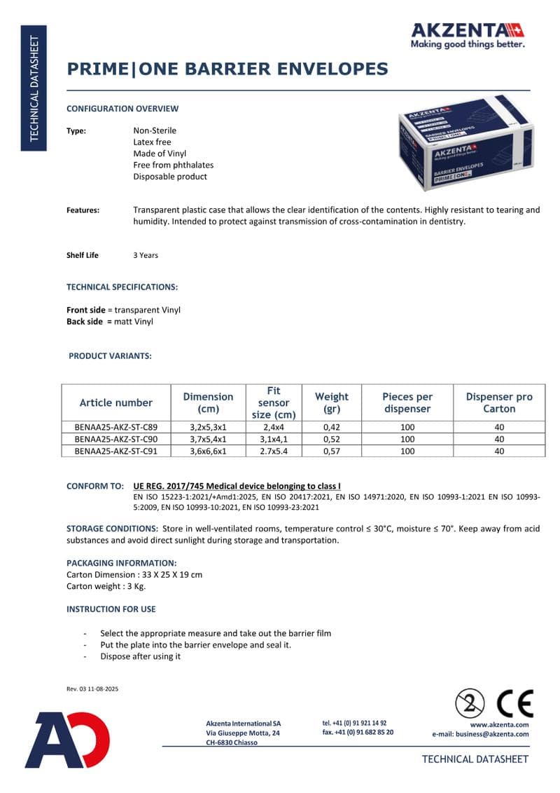 Barrier Envelopes Spec Sheet