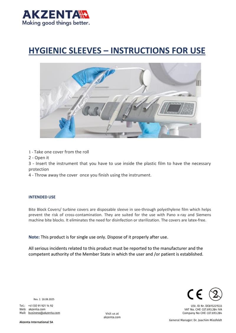 Hygienic Sleeves IFU