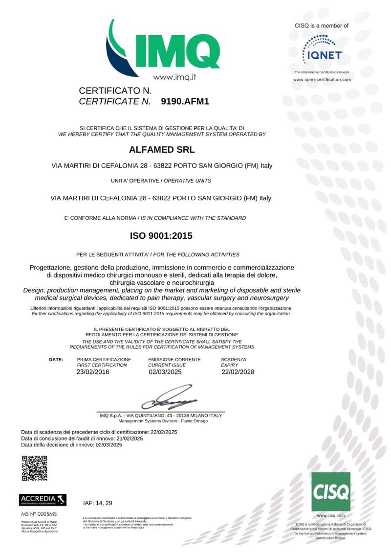 AlfaMed ISO Certificate