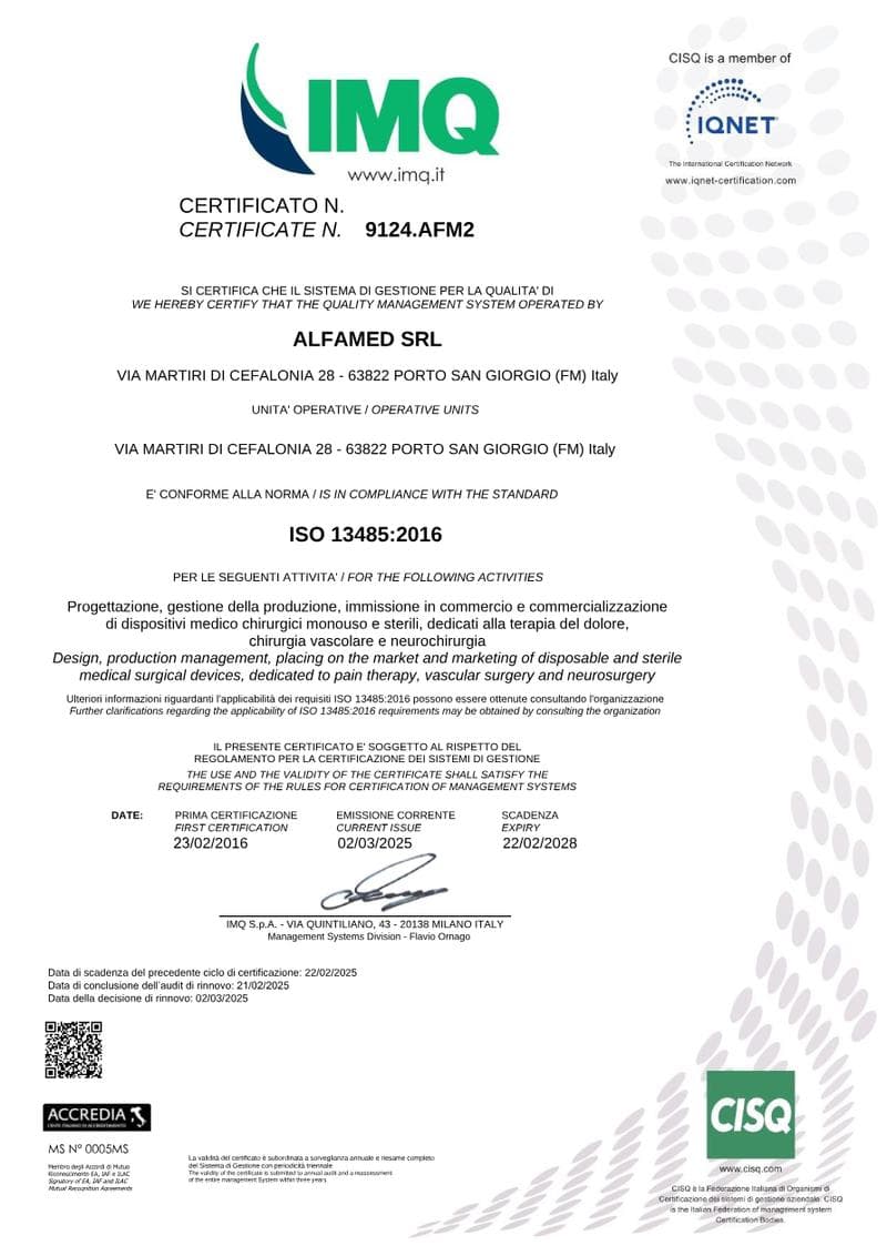 AlfaMed ISO Certificate