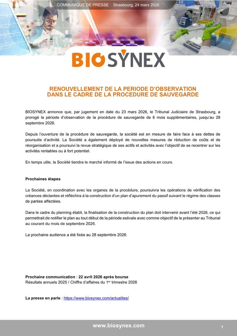 Biosynex Press Release