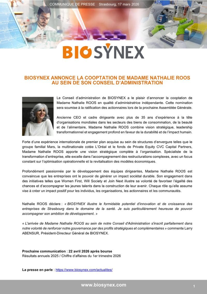 Biosynex Press Release