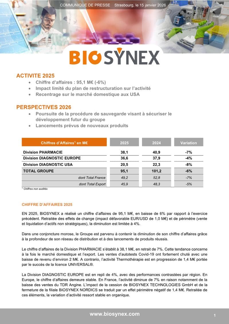 Biosynex Press Release