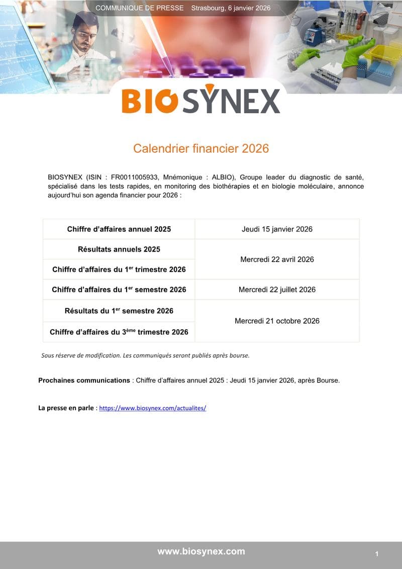 Biosynex Press Release