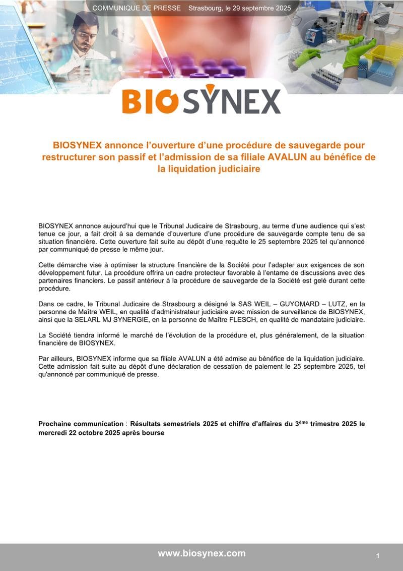 Biosynex Press Release