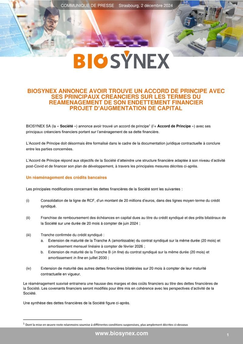Biosynex Press Release
