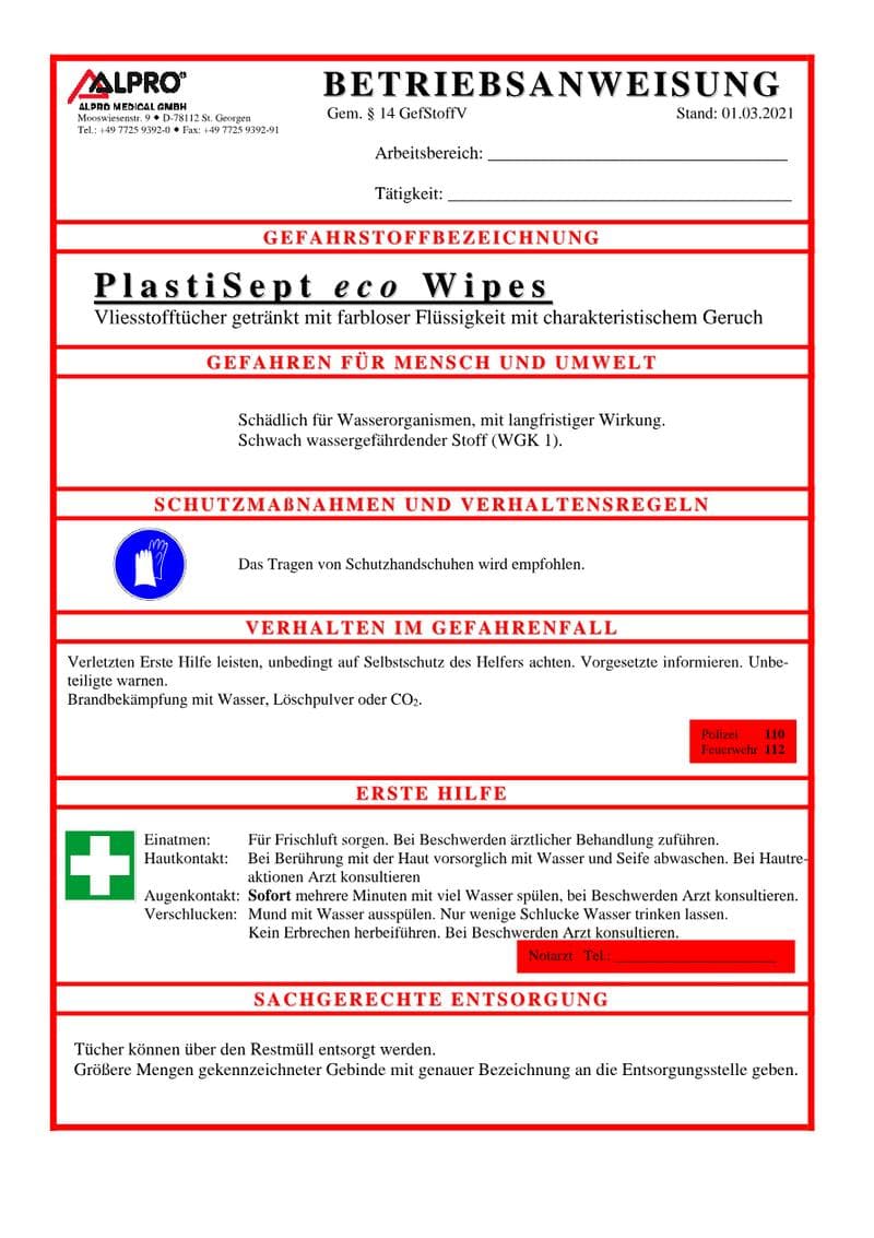 PlastiSept eco Safety Data Sheet