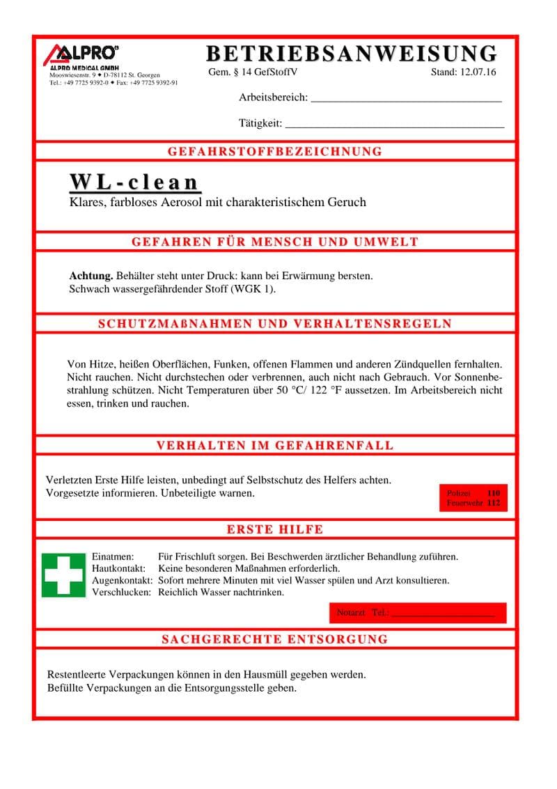 WL-clean Safety Data Sheet