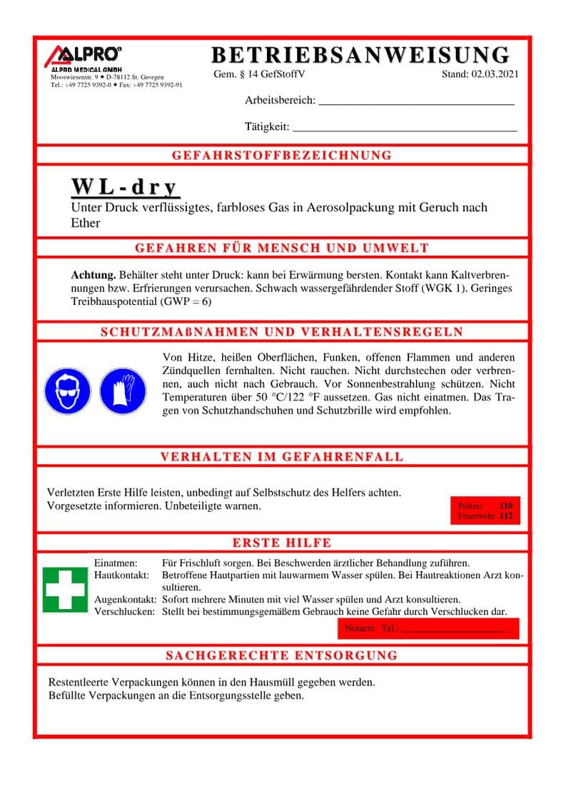 WL-dry Safety Data Sheet