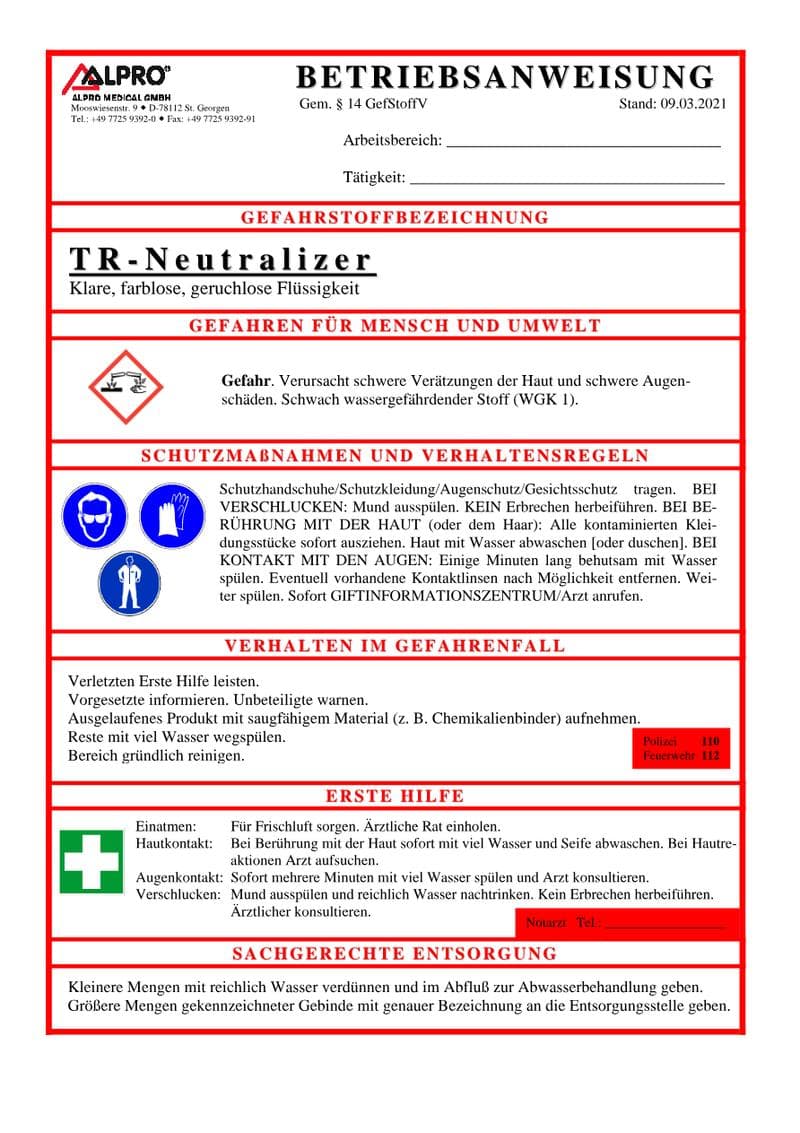 TR-Neutralizer Safety Data Sheet