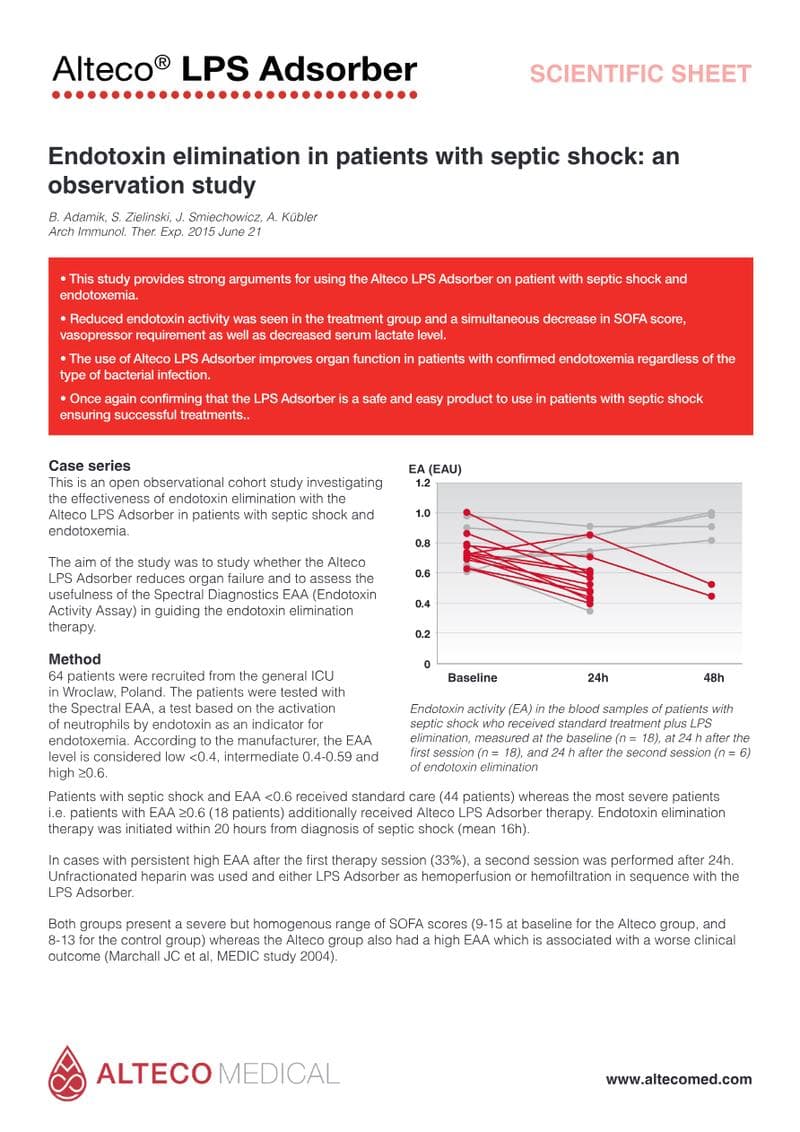 Alteco LPS Adsorber Clinical Study