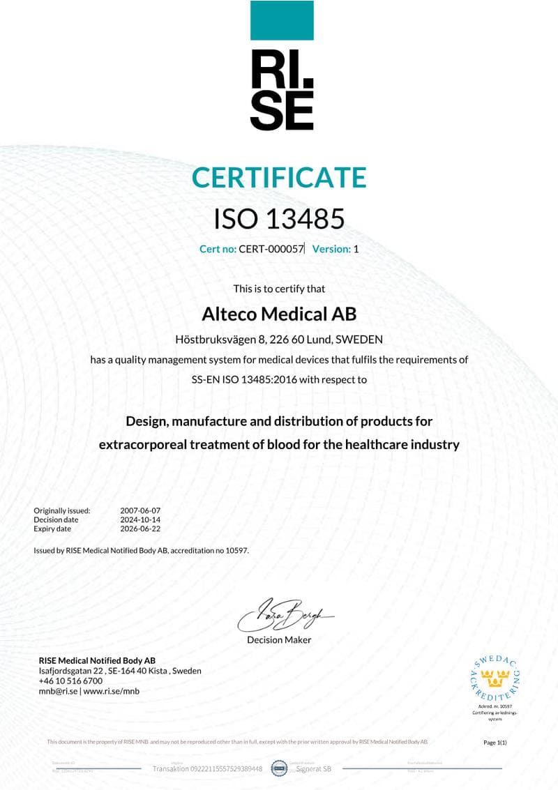 ISO 13485 Certificate ISO Certificate