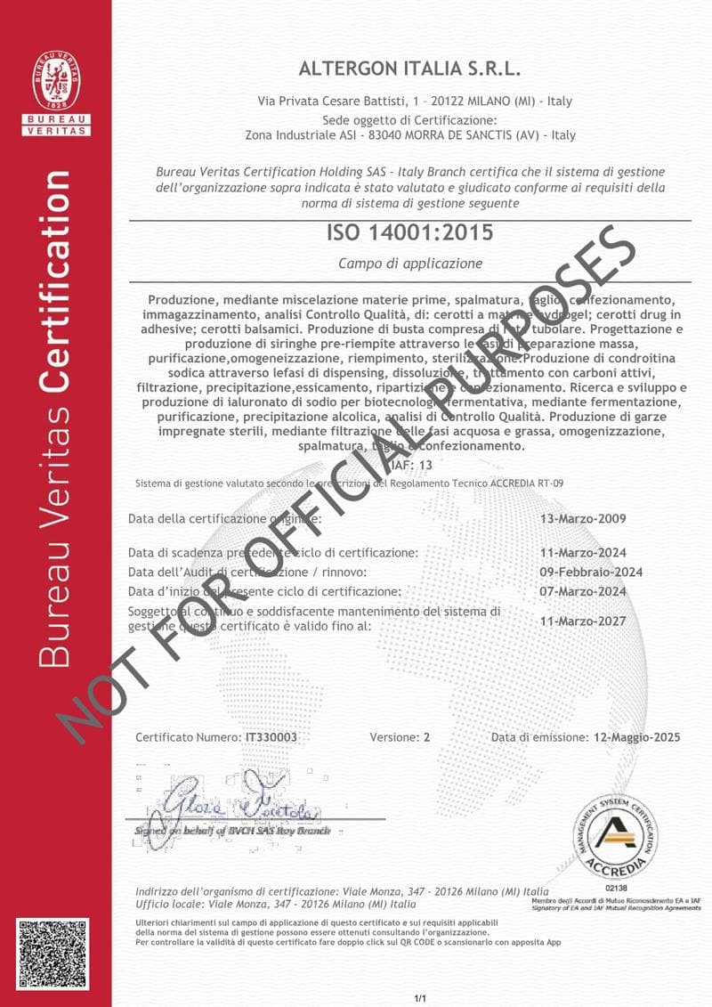 Hydrogel Medicated Patch ISO Certificate