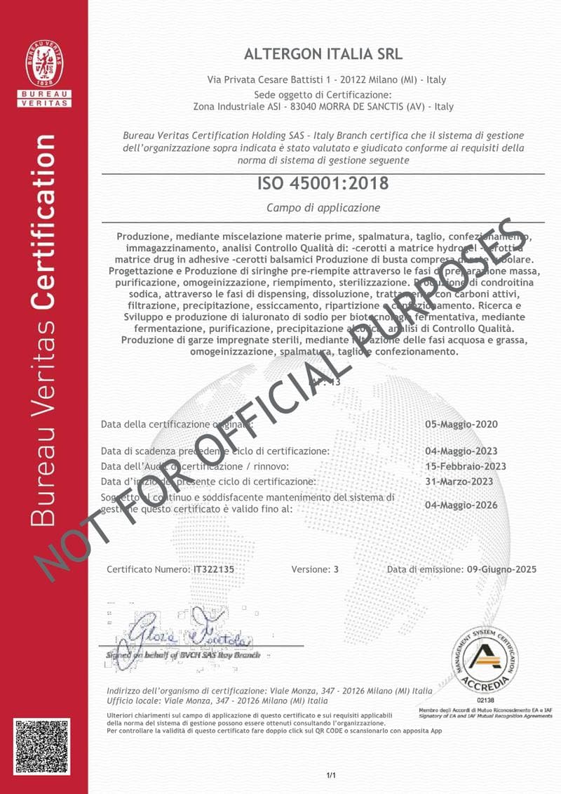 Hydrogel Medicated Patch ISO Certificate