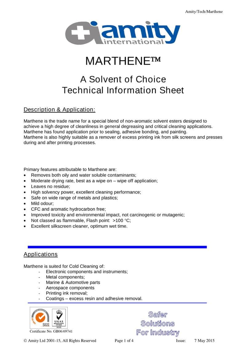 Marthene Spec Sheet