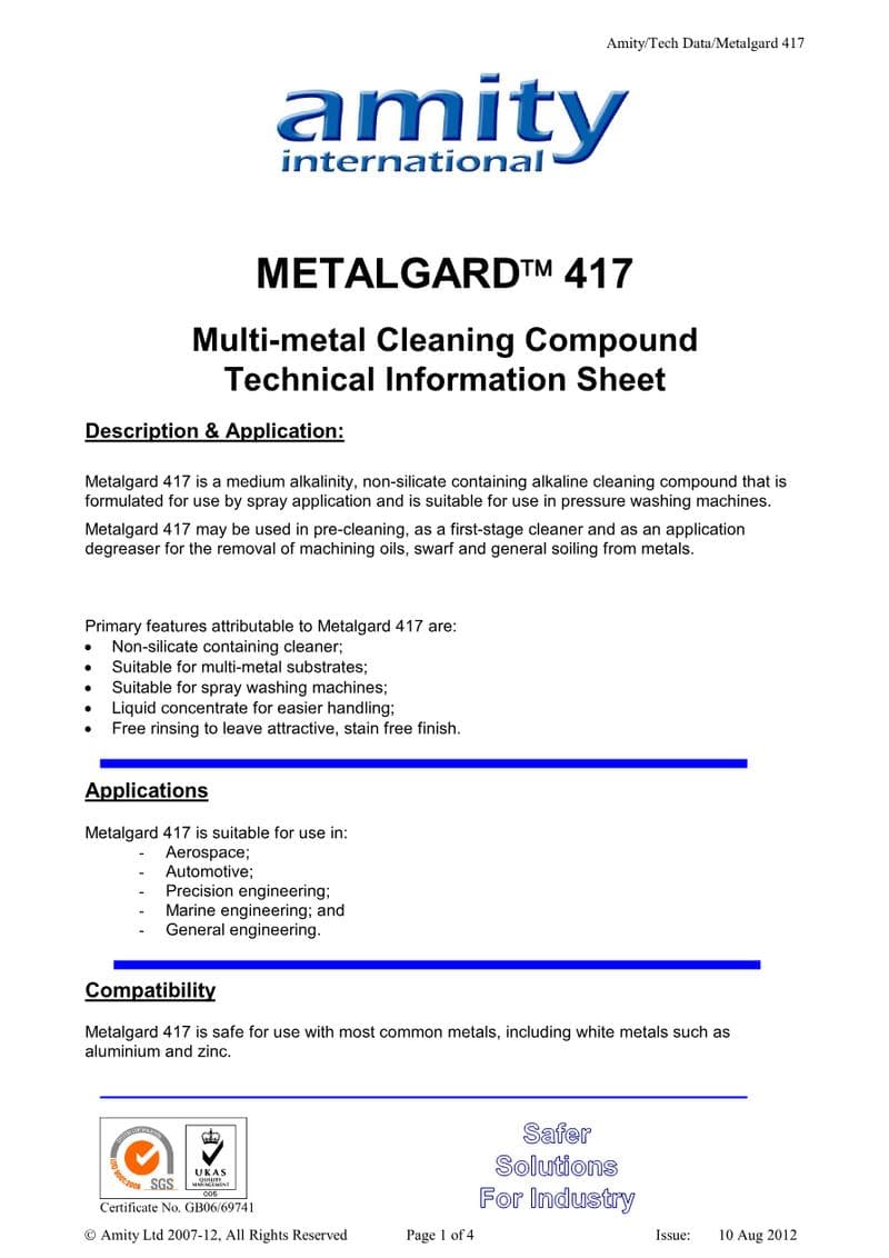 Metalguard 417 Spec Sheet