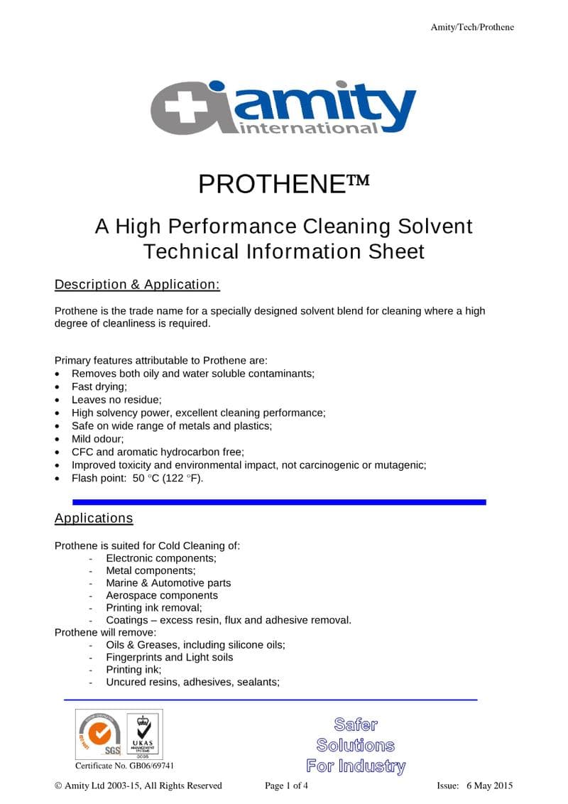 Prothene Spec Sheet