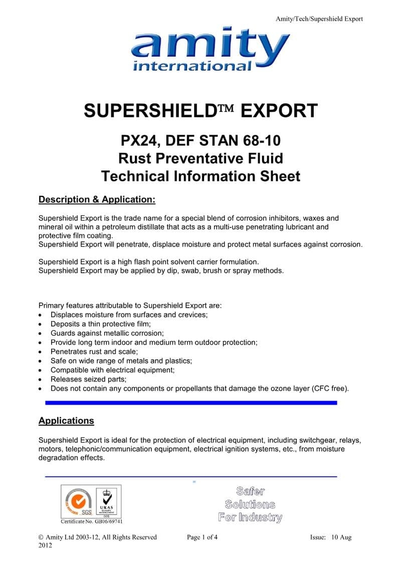 Supershield Spec Sheet
