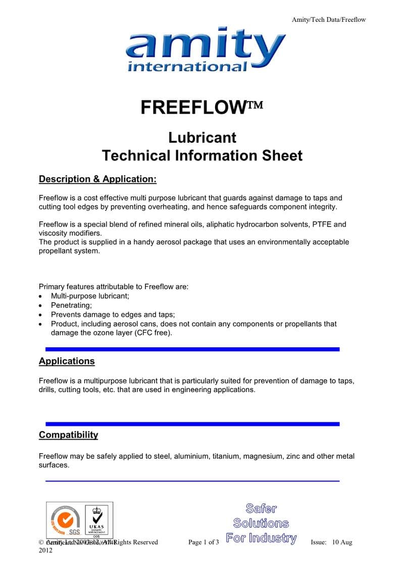 Freeflow Spec Sheet