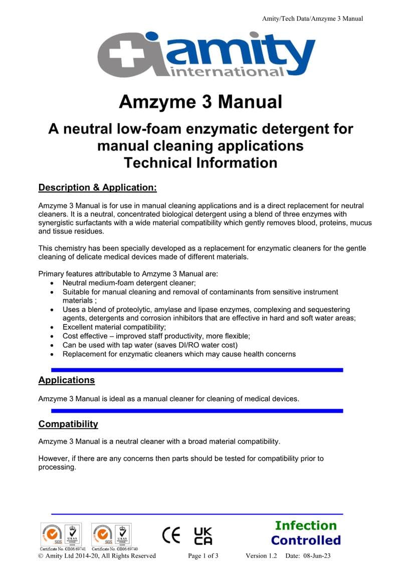 Amzyme 3 Operator Manual