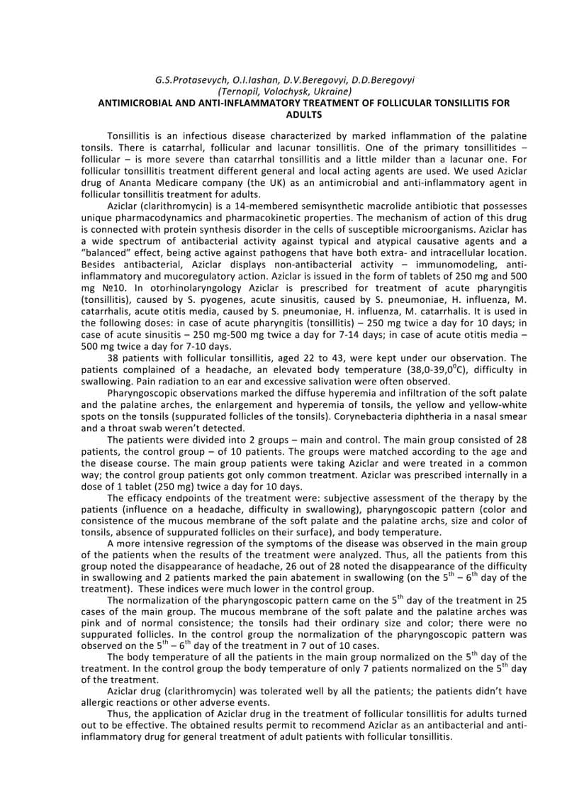 Aziclar Clinical Study