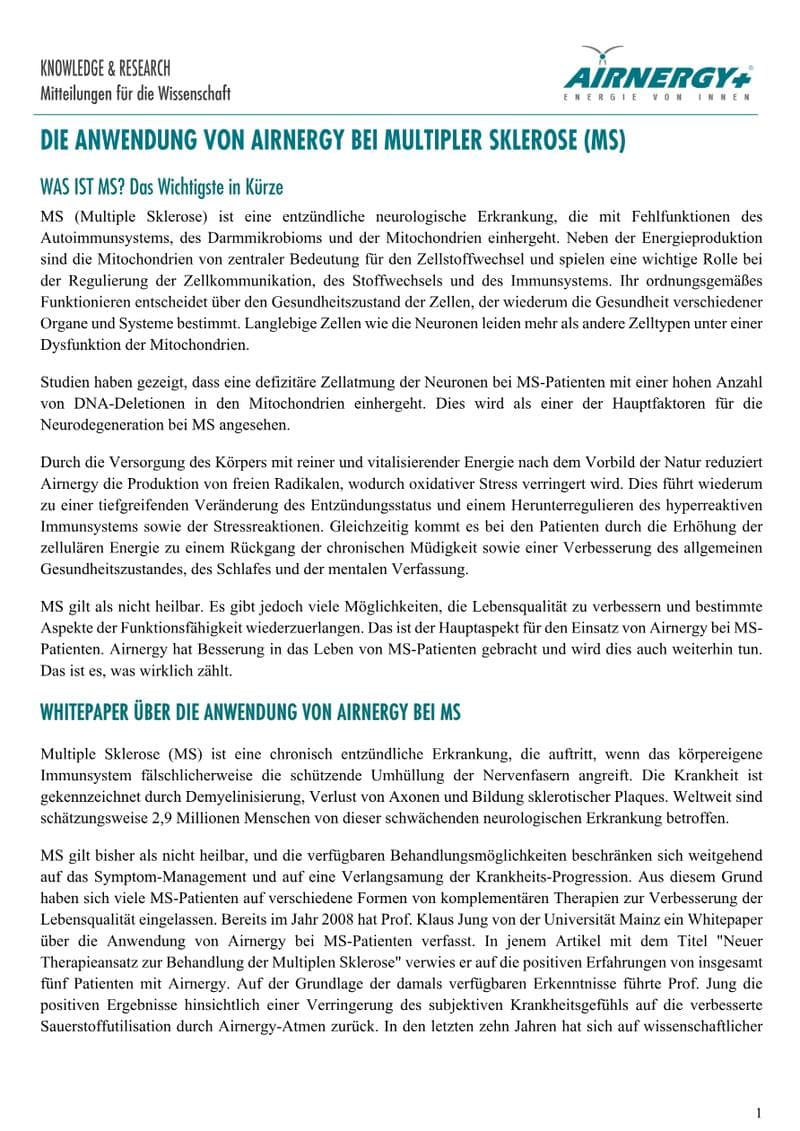 Airnergy International White Paper