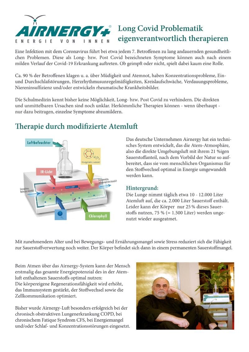 Airnergy Long Covid Therapy Flyer