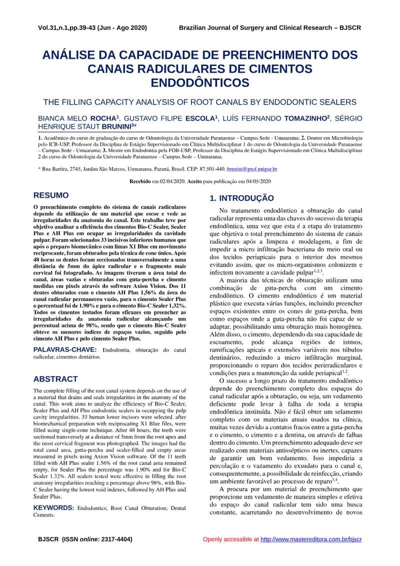 Bio-C Sealer Clinical Study
