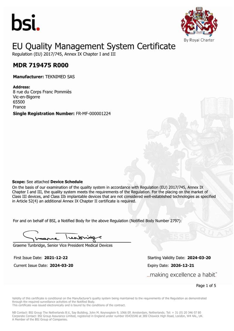 Bone Cements CE Certificate
