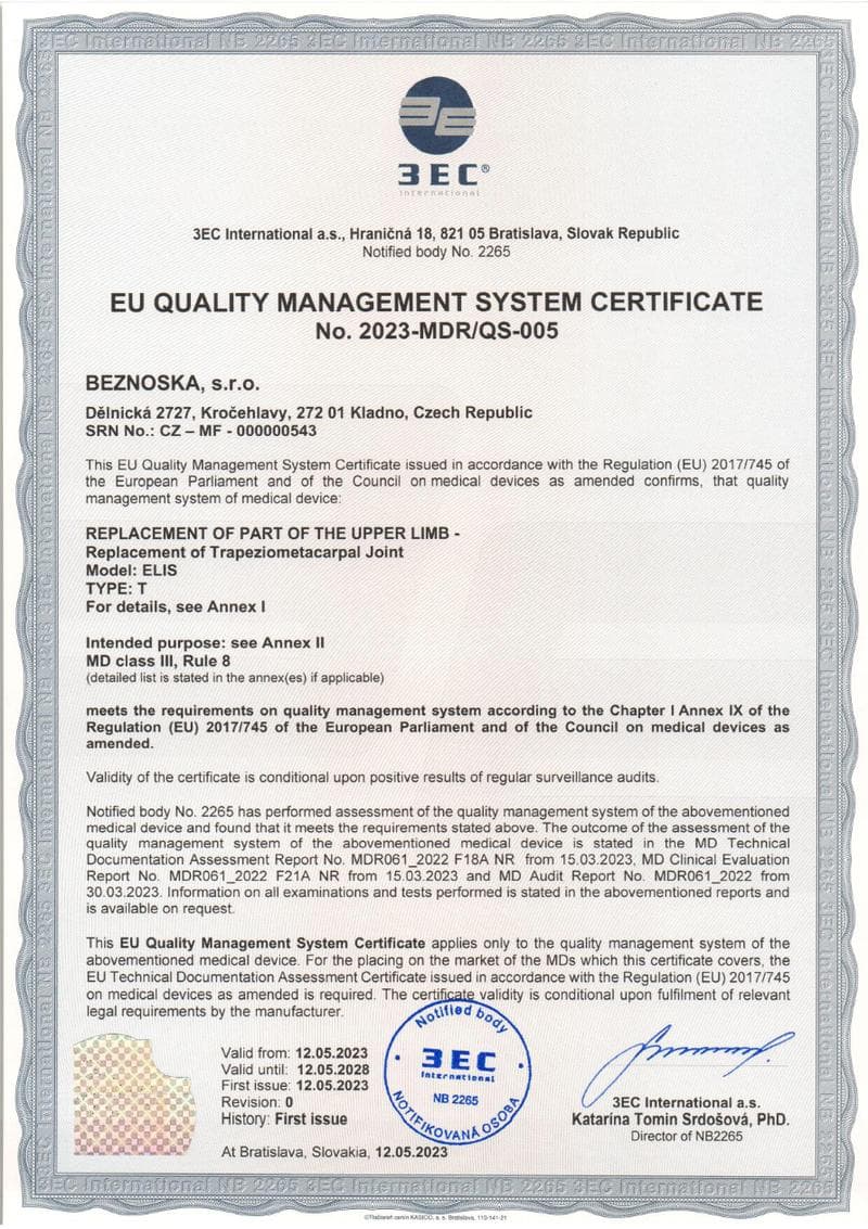 ELiS CE Certificate