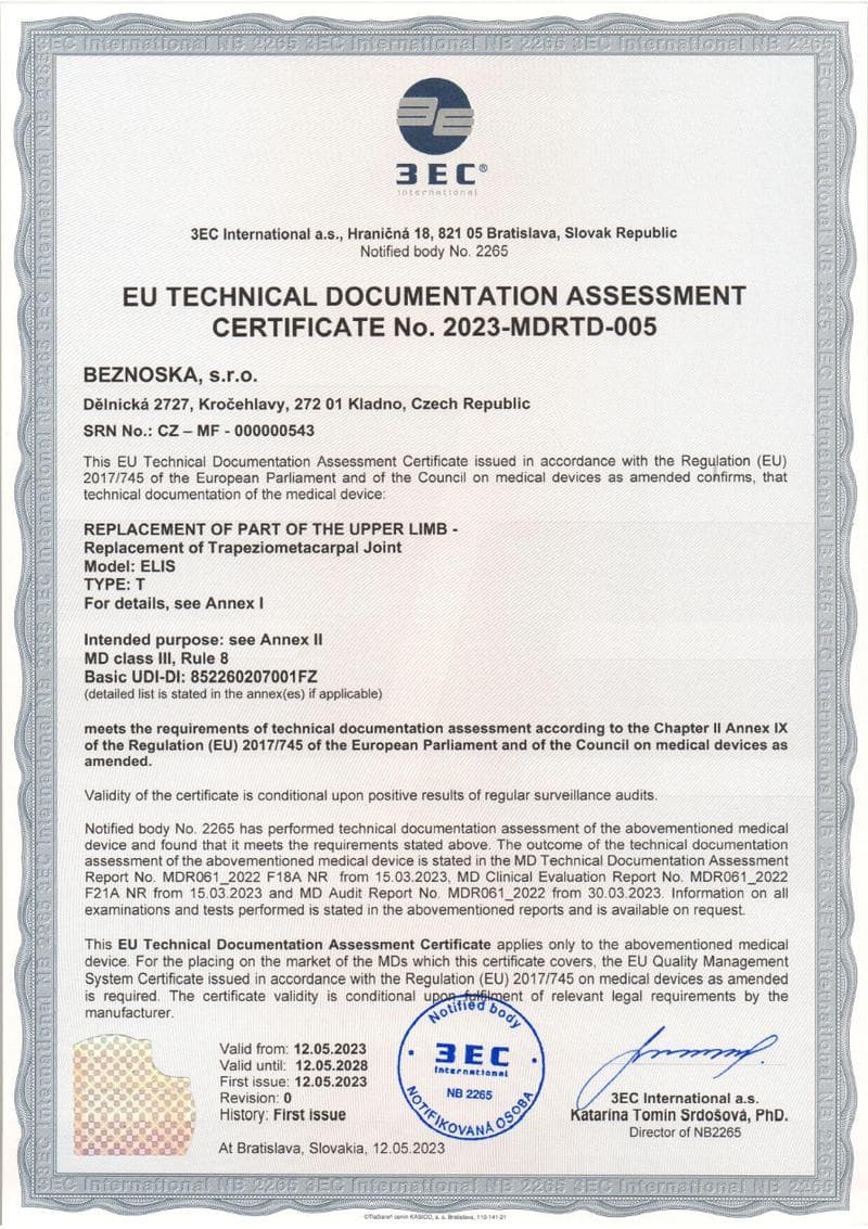ELiS CE Certificate