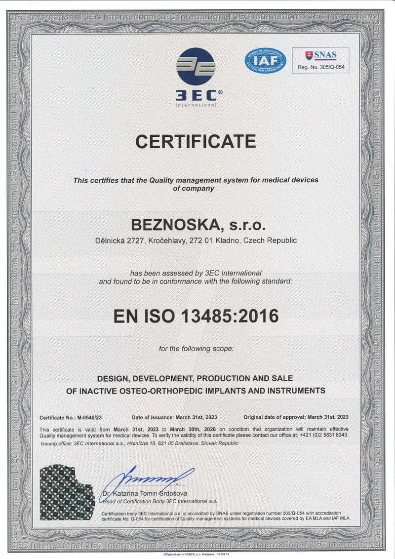 ISO 13485 Certificate ISO Certificate