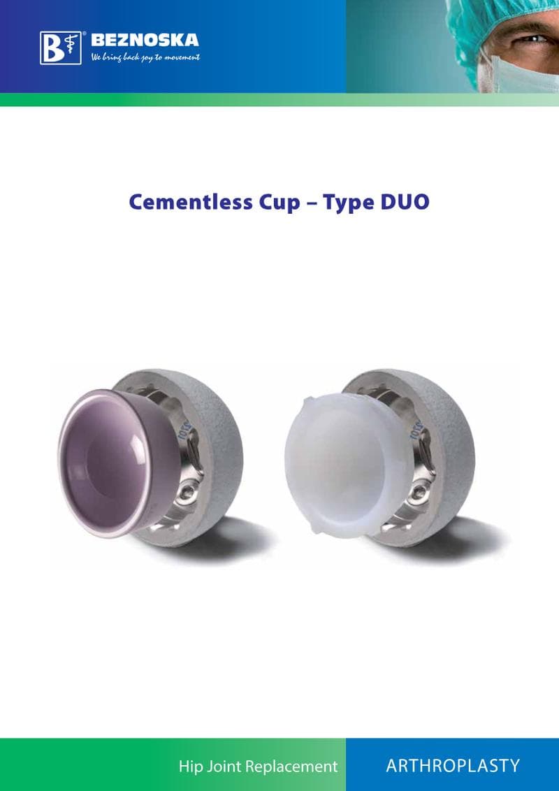 DUO Cementless Hip Cup Spec Sheet