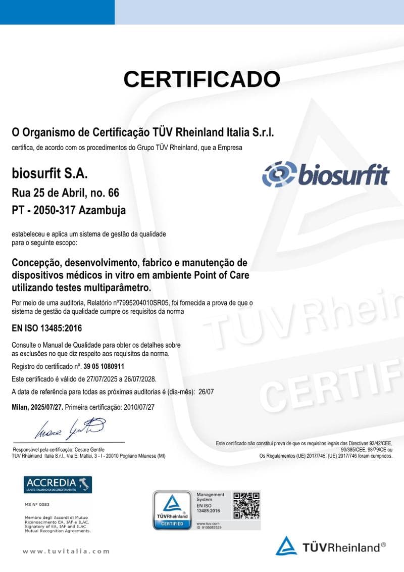 biosurfit ISO Certificate