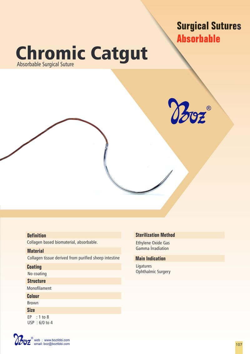Plain Catgut Suture Spec Sheet