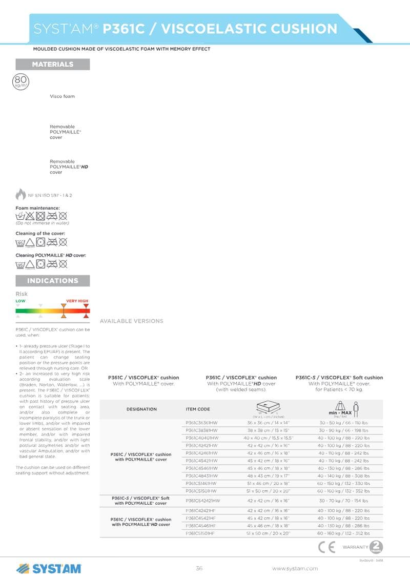 VISCOFLEX CUSHION Spec Sheet