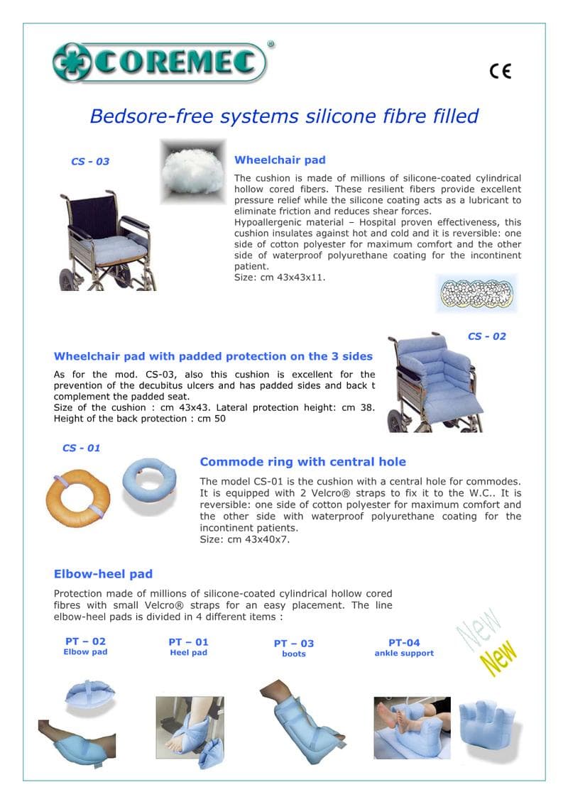 Fiber filled silicone cushions Catalog